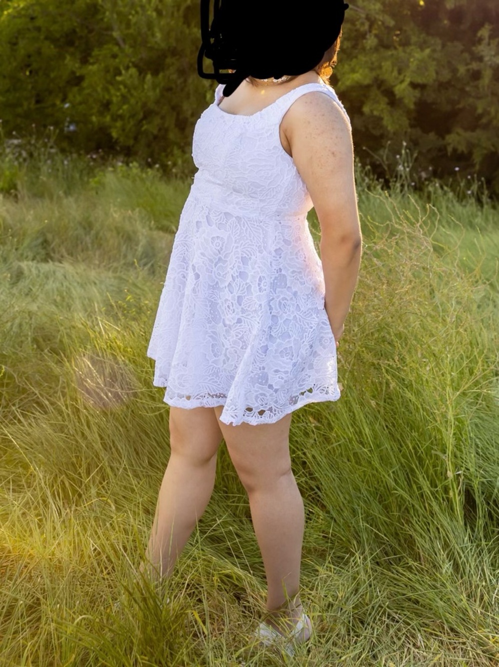 City Studio White Lace Mini Dress